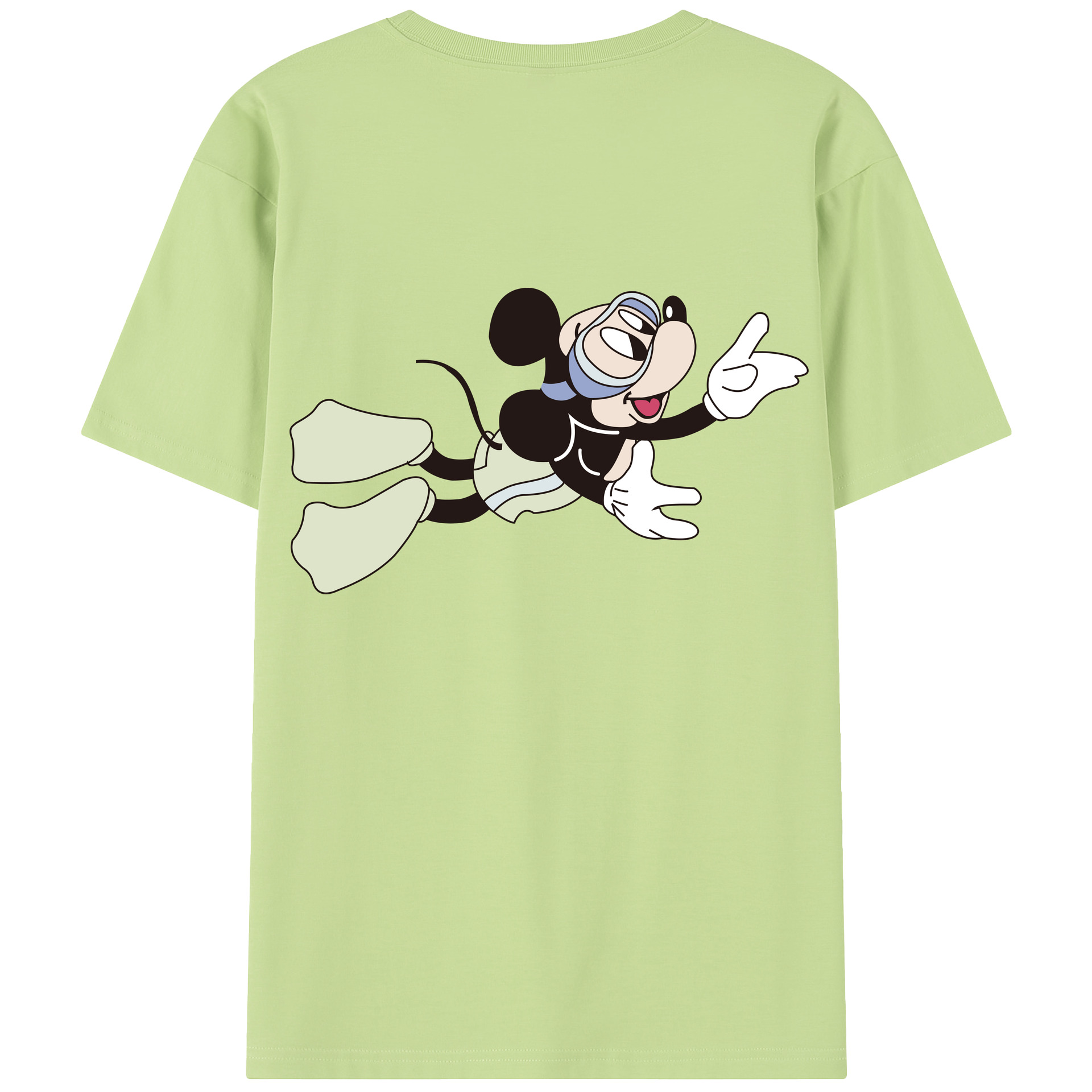 （画像用） ミッキーマウス Mickey Mouse 綿100％半袖Tシャツ（背面プリント）